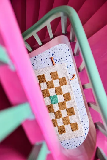 Pippi チェックラグ - Khaki, 120x160 cm - Kid's Concept