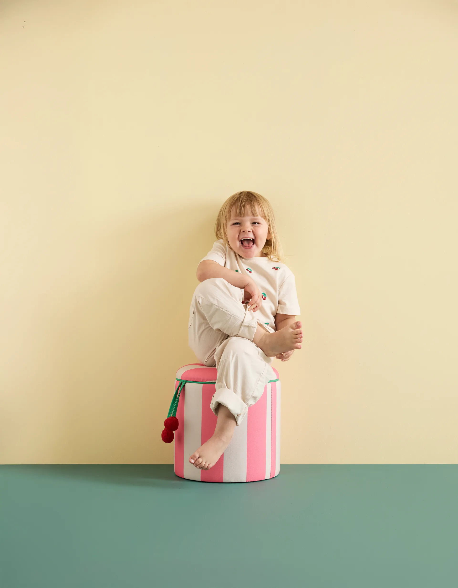 Storage シリンダープフ, Pink, Ø40x30.5 cm Kid's Concept