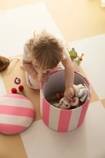 Storage シリンダープフ - Pink, Ø40x30.5 cm - Kid's Concept