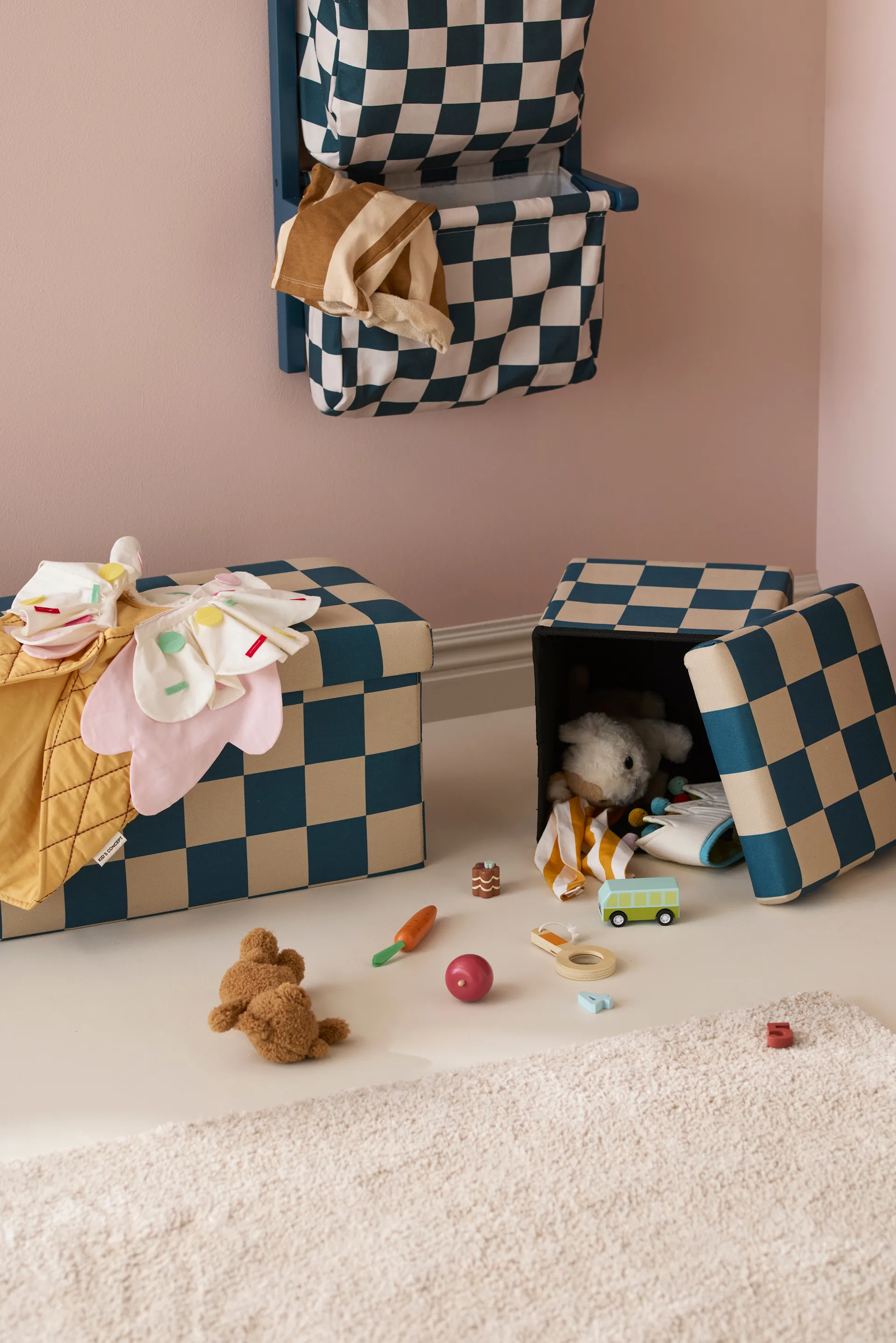 Storage オットマン キューブ, Teal, 80x30x30 cm Kid's Concept