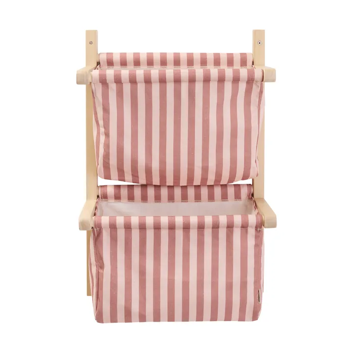 Striped shelf bag - Brown pink, 40x19x60 cm - Kid's Concept