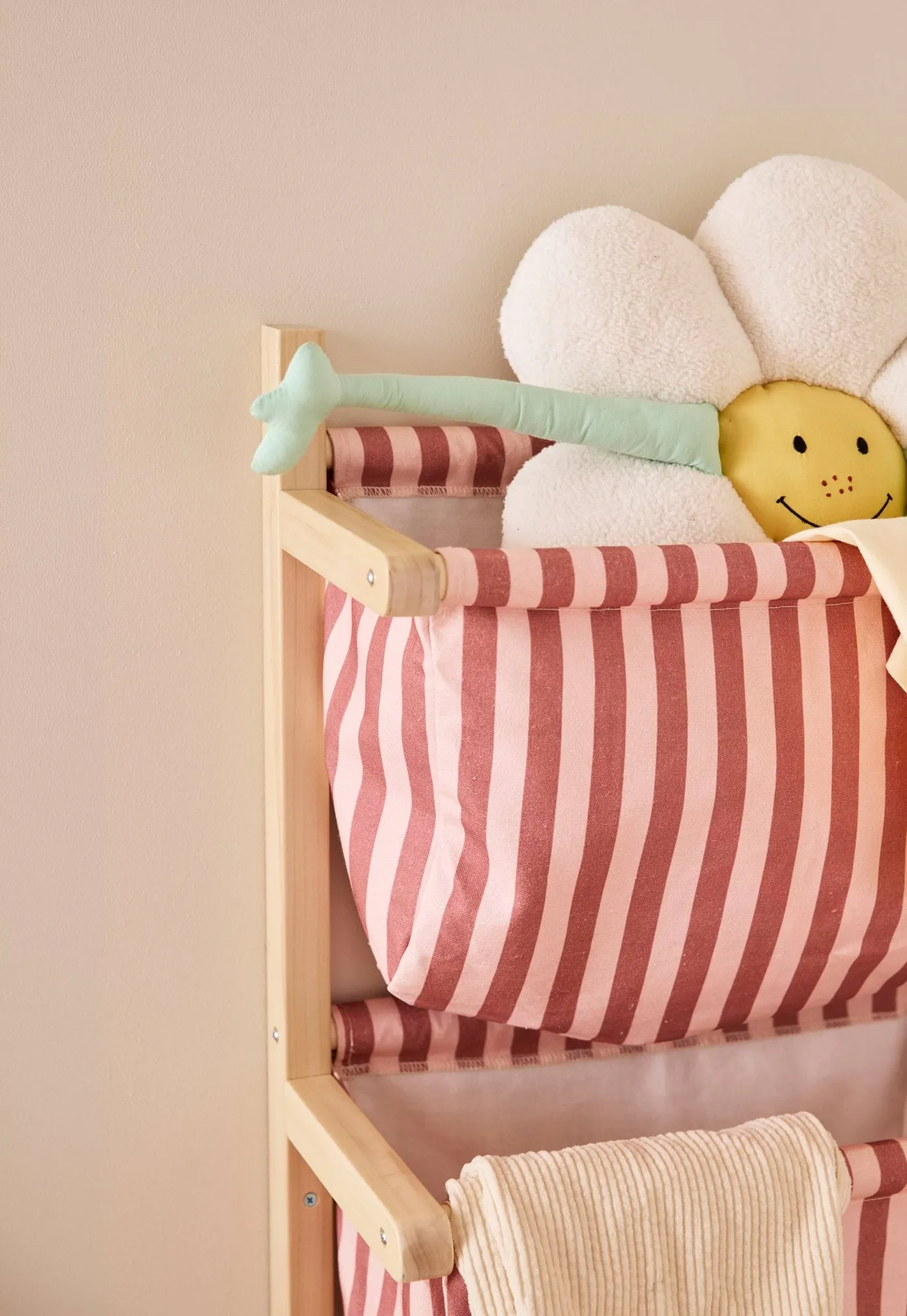 Striped shelf bag, Brown pink, 40x19x60 cm Kid's Concept