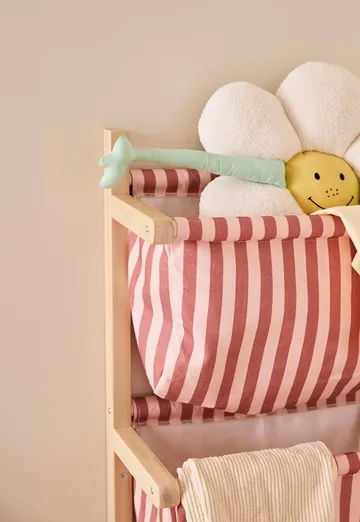 Striped shelf bag - Brown pink, 40x19x60 cm - Kid's Concept