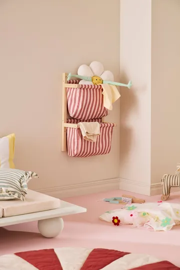 Striped shelf bag - Brown pink, 40x19x60 cm - Kid's Concept