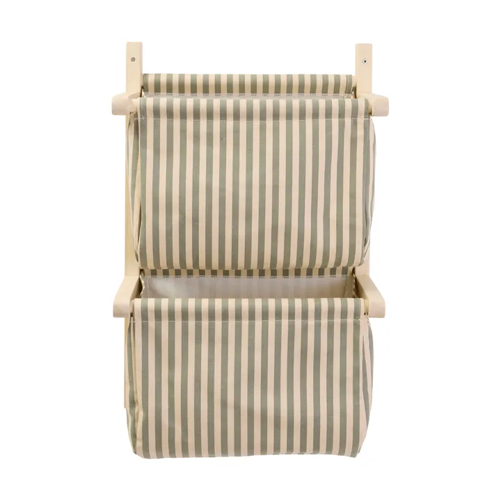 Striped shelf bag - Green, 40x19x60 cm - Kid's Concept