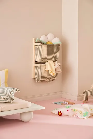 Striped shelf bag - Green, 40x19x60 cm - Kid's Concept