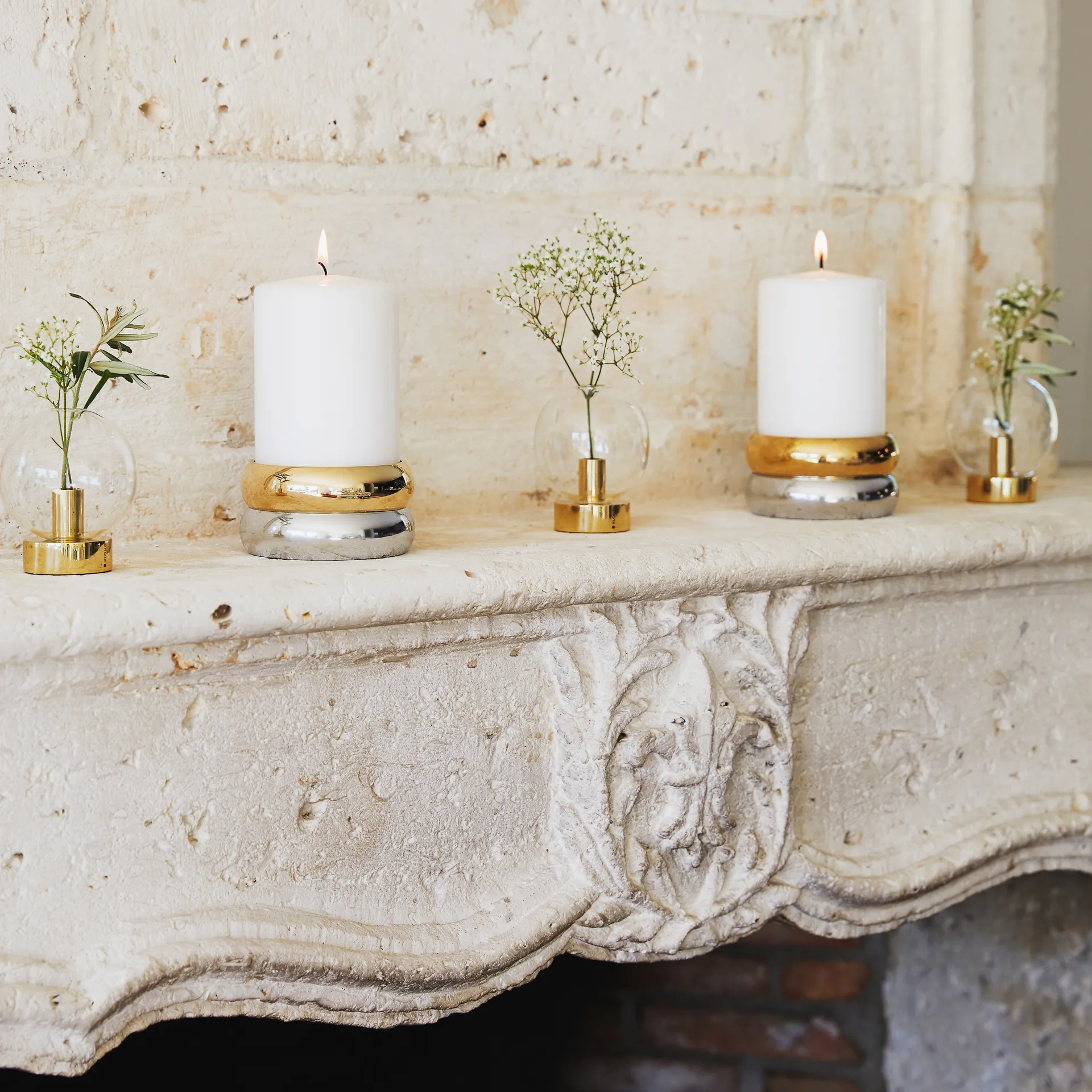 Marriage キャンドルホルダー, brass -silver KLONG | クロング