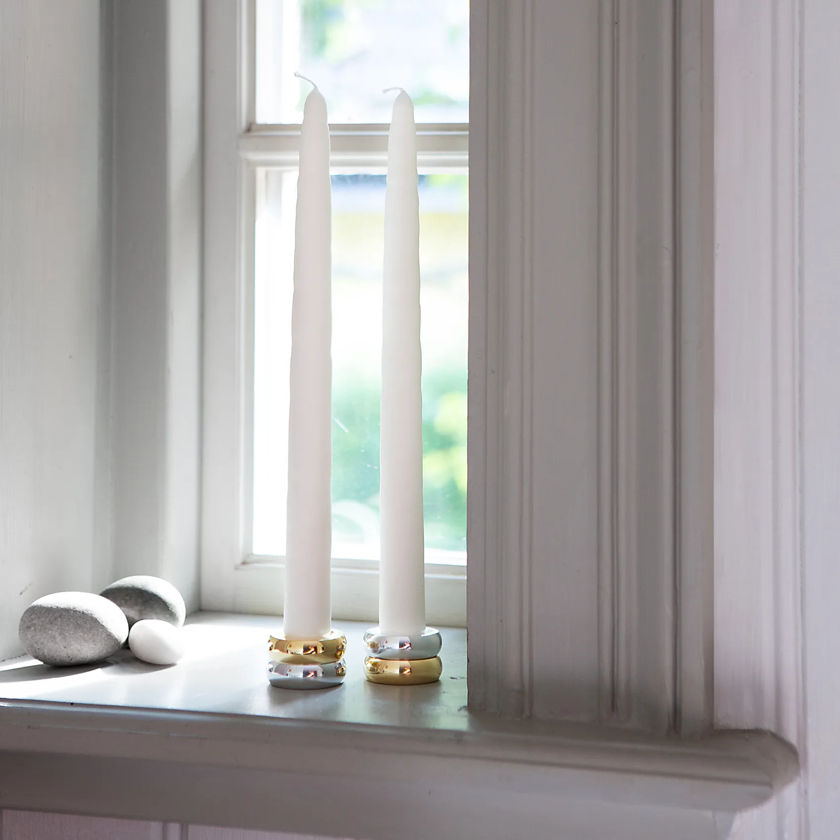 Marriage Duo キャンドルスティック 2 ピース, brass-silver KLONG | クロング