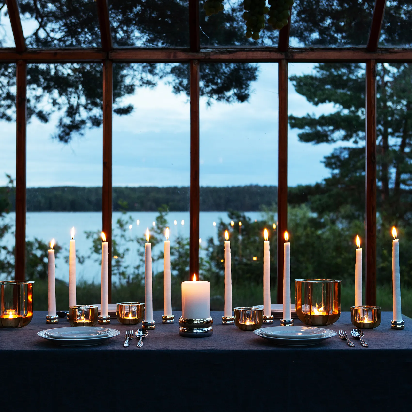 Marriage Duo キャンドルスティック 2 ピース, brass-silver KLONG | クロング