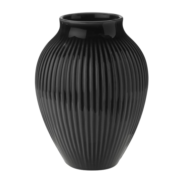 Knabstrup 花瓶 リブ 12.5 cm - Black - Knabstrup Keramik