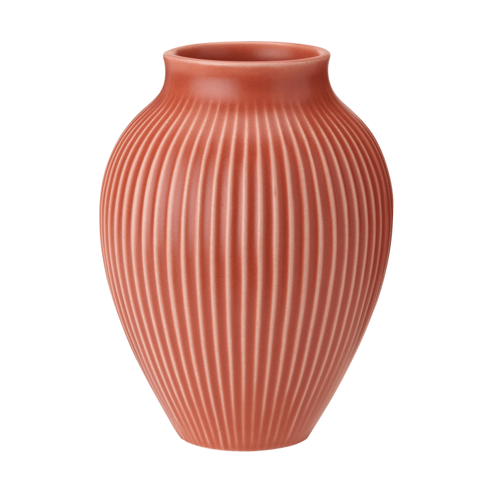 Knabstrup 花瓶 リブ 12.5 cm - Coral - Knabstrup Keramik