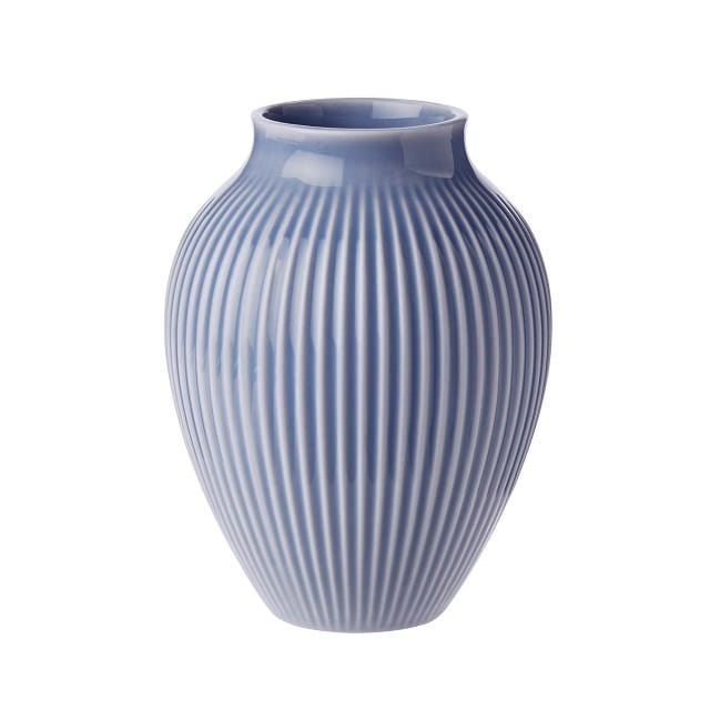 Knabstrup 花瓶 リブ 12.5 cm - lavender blue - Knabstrup Keramik