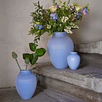 Knabstrup 花瓶 リブ 12.5 cm - lavender blue - Knabstrup Keramik