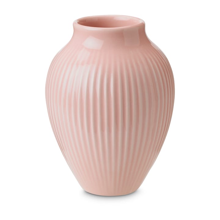 Knabstrup 花瓶 リブ 12.5 cm - Pink - Knabstrup Keramik