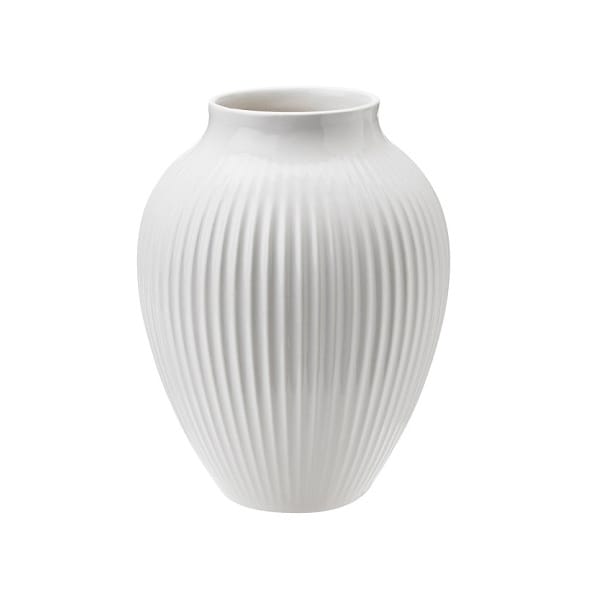 Knabstrup 花瓶 リブ 12.5 cm - white - Knabstrup Keramik