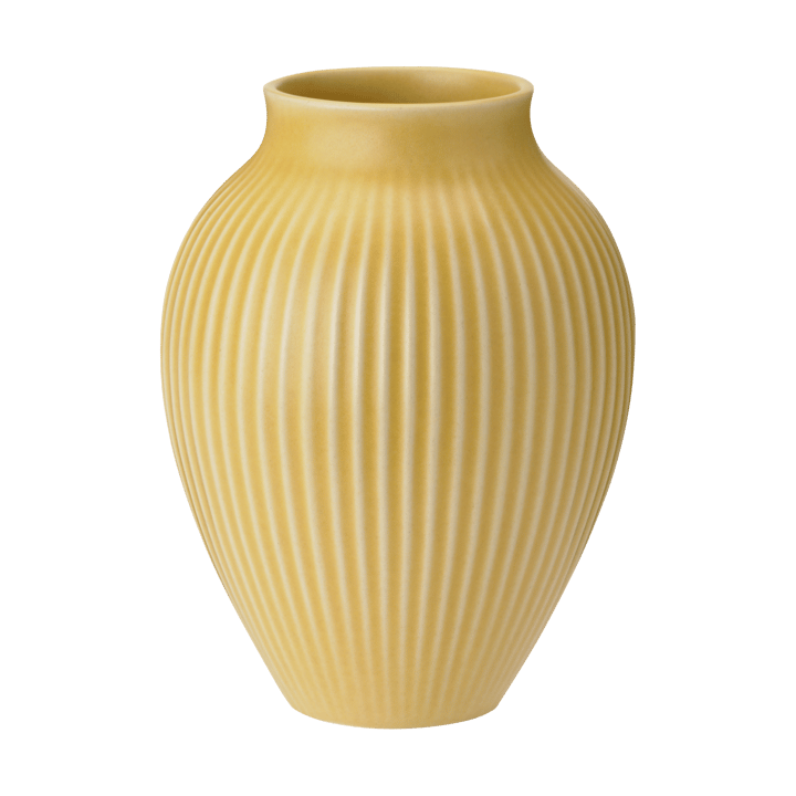Knabstrup 花瓶 リブ 12.5 cm - Yellow - Knabstrup Keramik