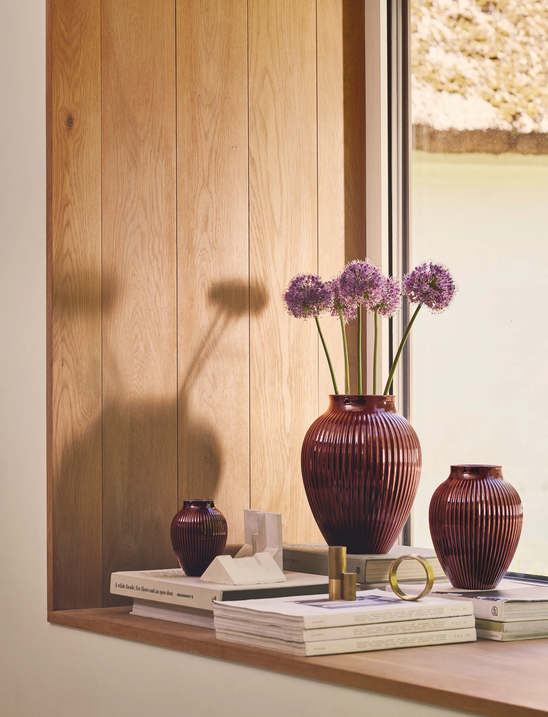 Knabstrup 花瓶 リブ 20 cm, Berry Knabstrup Keramik