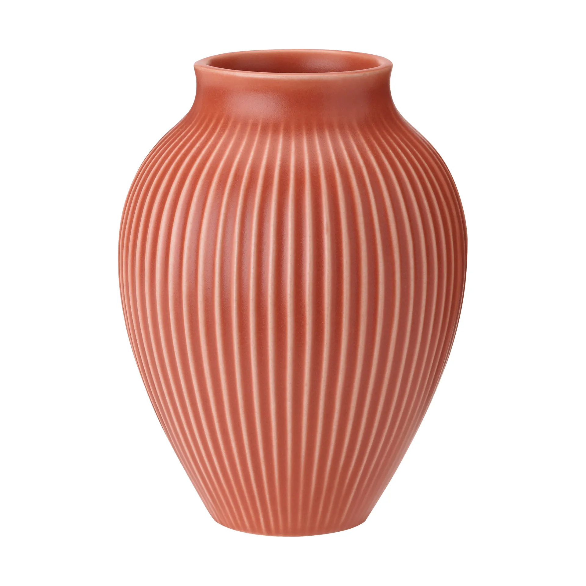 Knabstrup 花瓶 リブ 20 cm, Coral Knabstrup Keramik