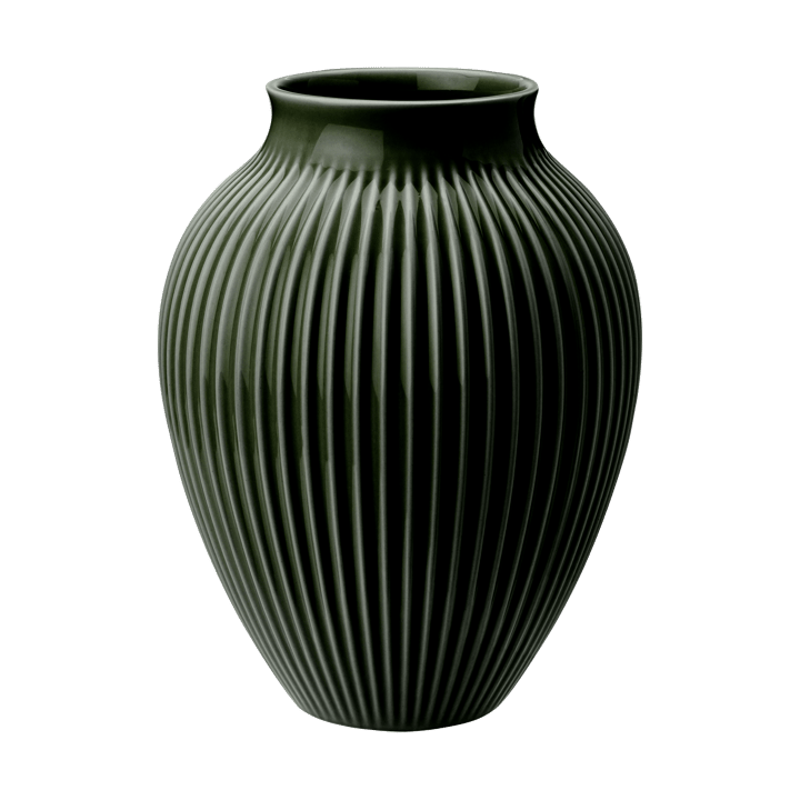 Knabstrup 花瓶 リブ 20 cm - Dark green - Knabstrup Keramik