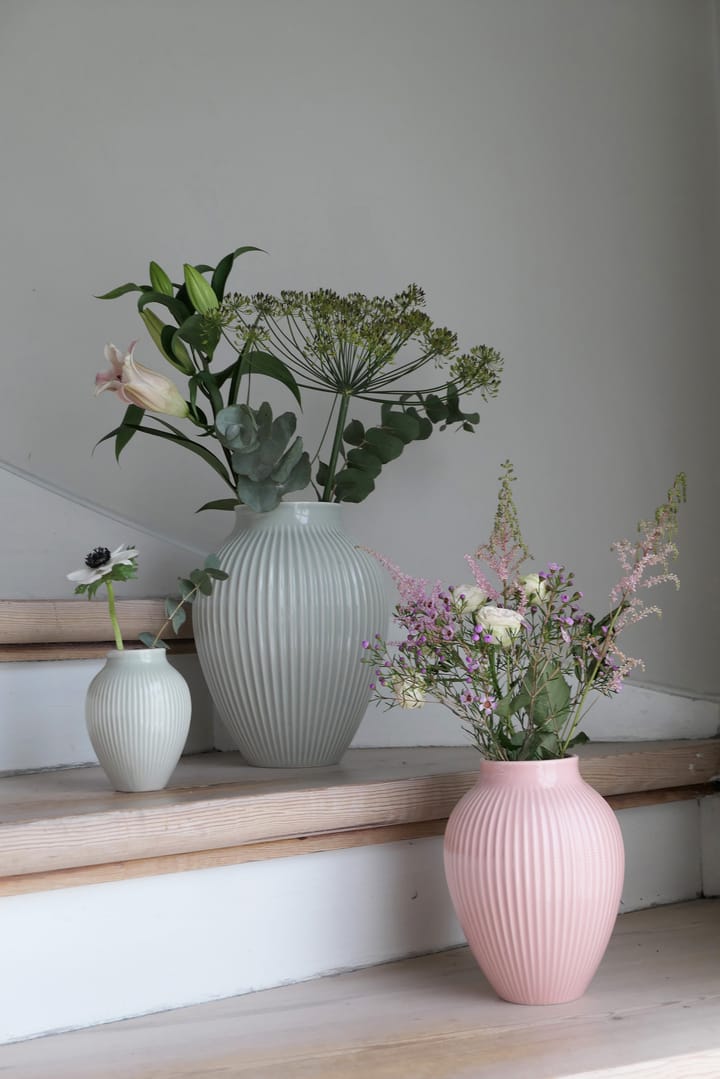 Knabstrup 花瓶 リブ 20 cm - Pink - Knabstrup Keramik