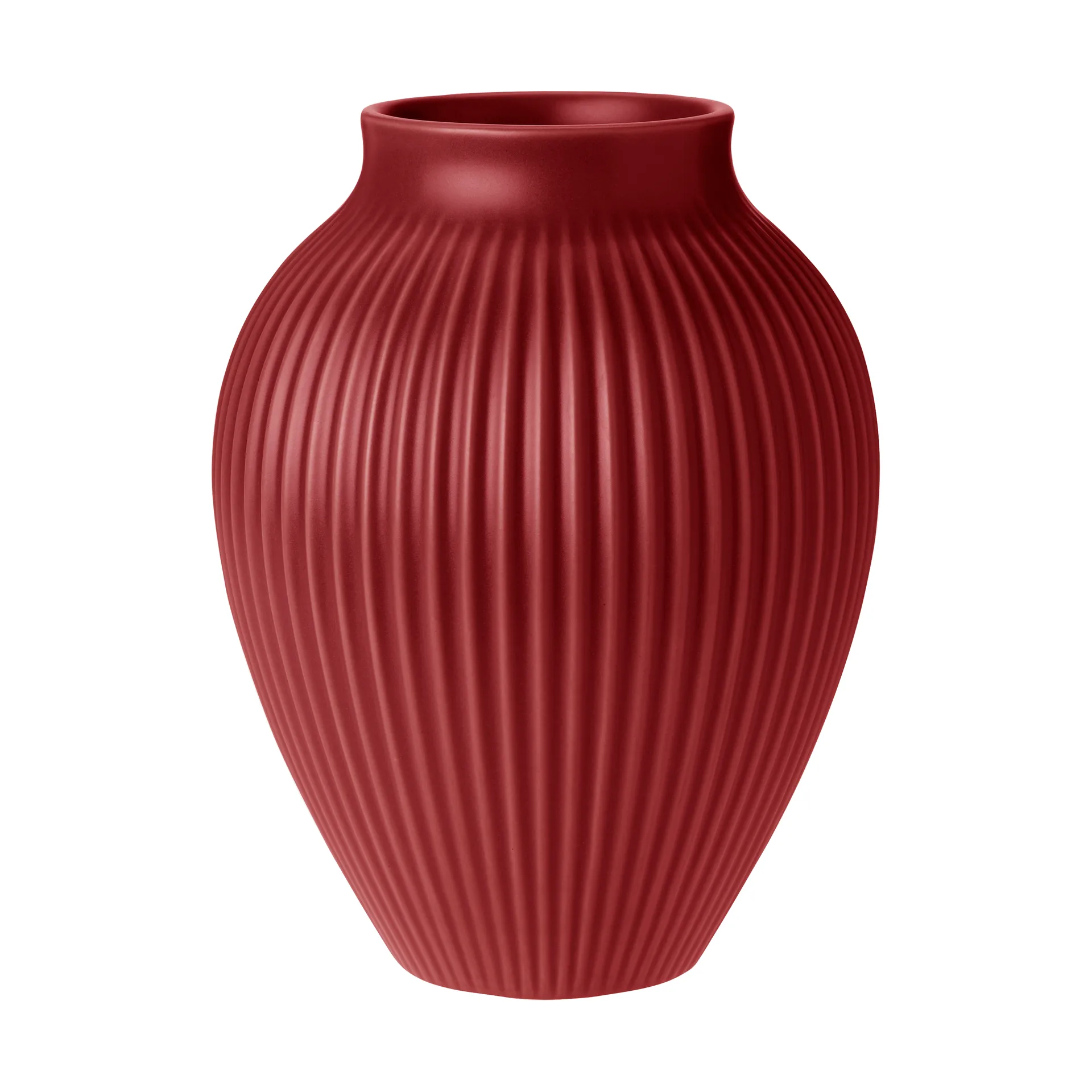 Knabstrup リブベース 20 cm, Soft cherry red Knabstrup Keramik
