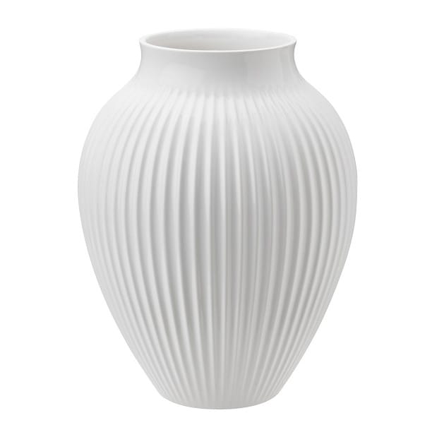 Knabstrup 花瓶 リブ 20 cm - white - Knabstrup Keramik