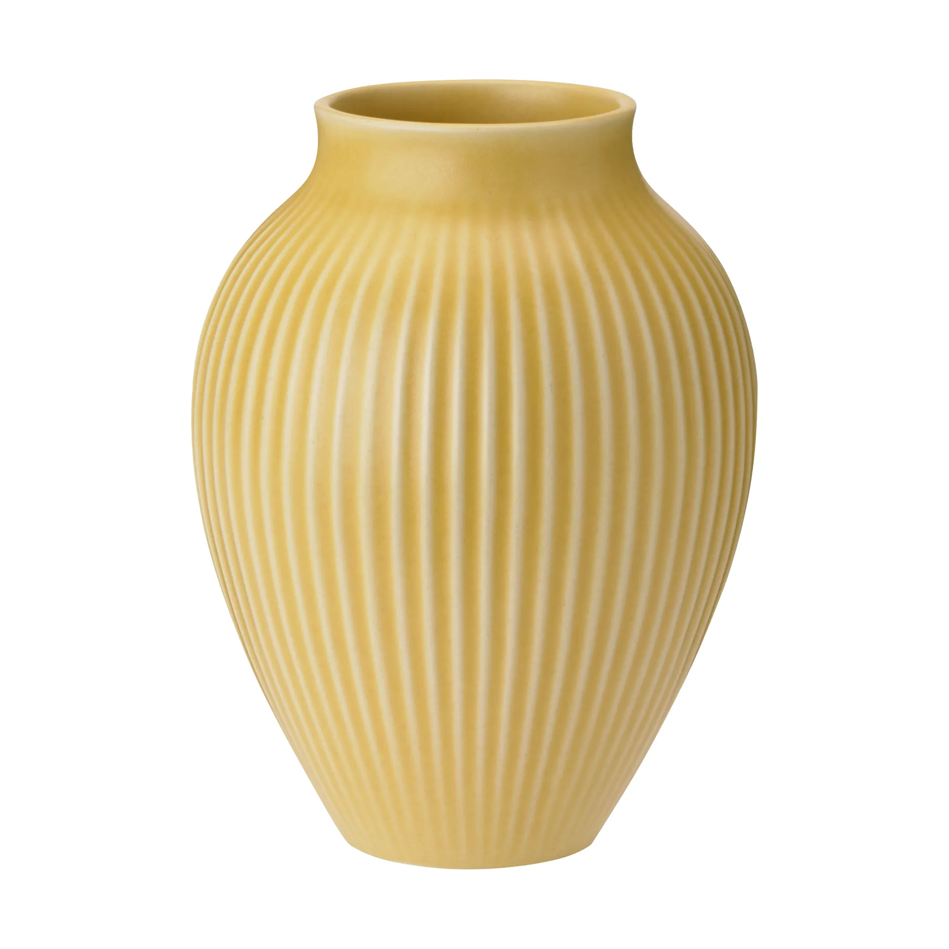 Knabstrup 花瓶 リブ 20 cm, Yellow Knabstrup Keramik