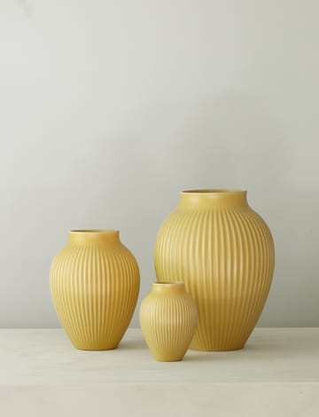 Knabstrup 花瓶 リブ 20 cm - Yellow - Knabstrup Keramik