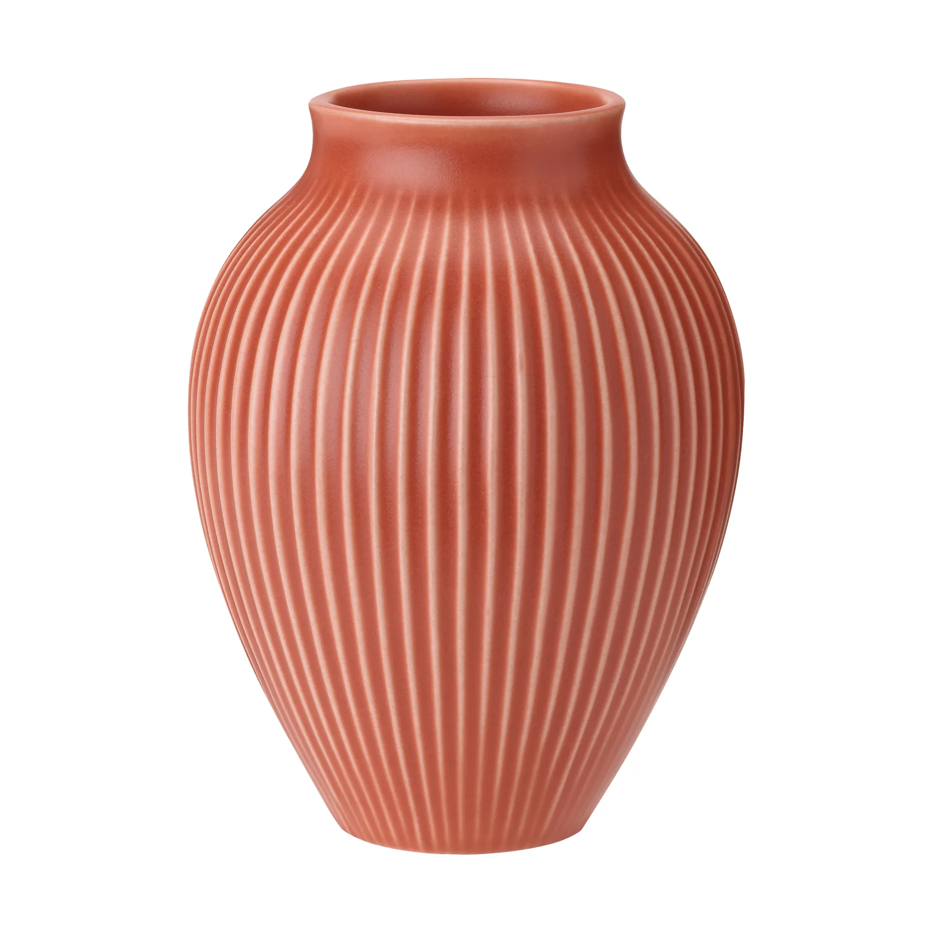 Knabstrup 花瓶 リブ 27 cm, Coral Knabstrup Keramik