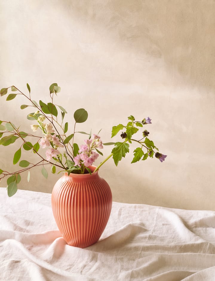 Knabstrup 花瓶 リブ 27 cm, Coral Knabstrup Keramik