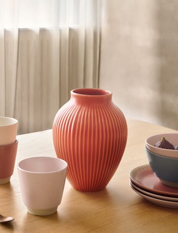 Knabstrup 花瓶 リブ 27 cm - Coral - Knabstrup Keramik