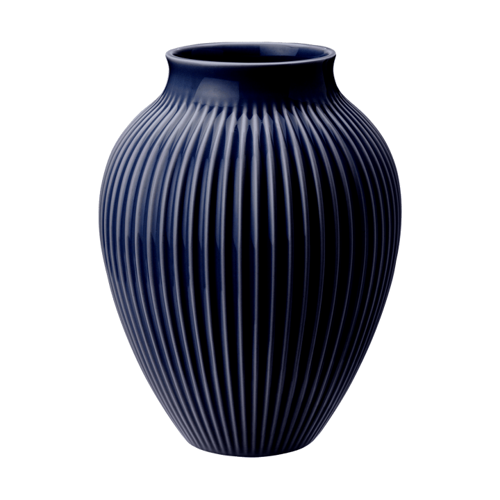 Knabstrup 花瓶 リブ 27 cm - Dark blue - Knabstrup Keramik