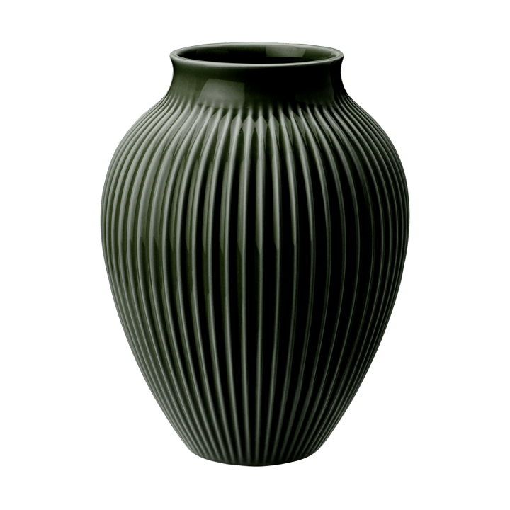 Knabstrup 花瓶 リブ 27 cm - Dark green - Knabstrup Keramik