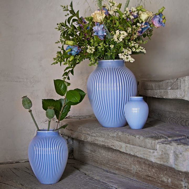 Knabstrup 花瓶 リブ 27 cm, lavender blue Knabstrup Keramik