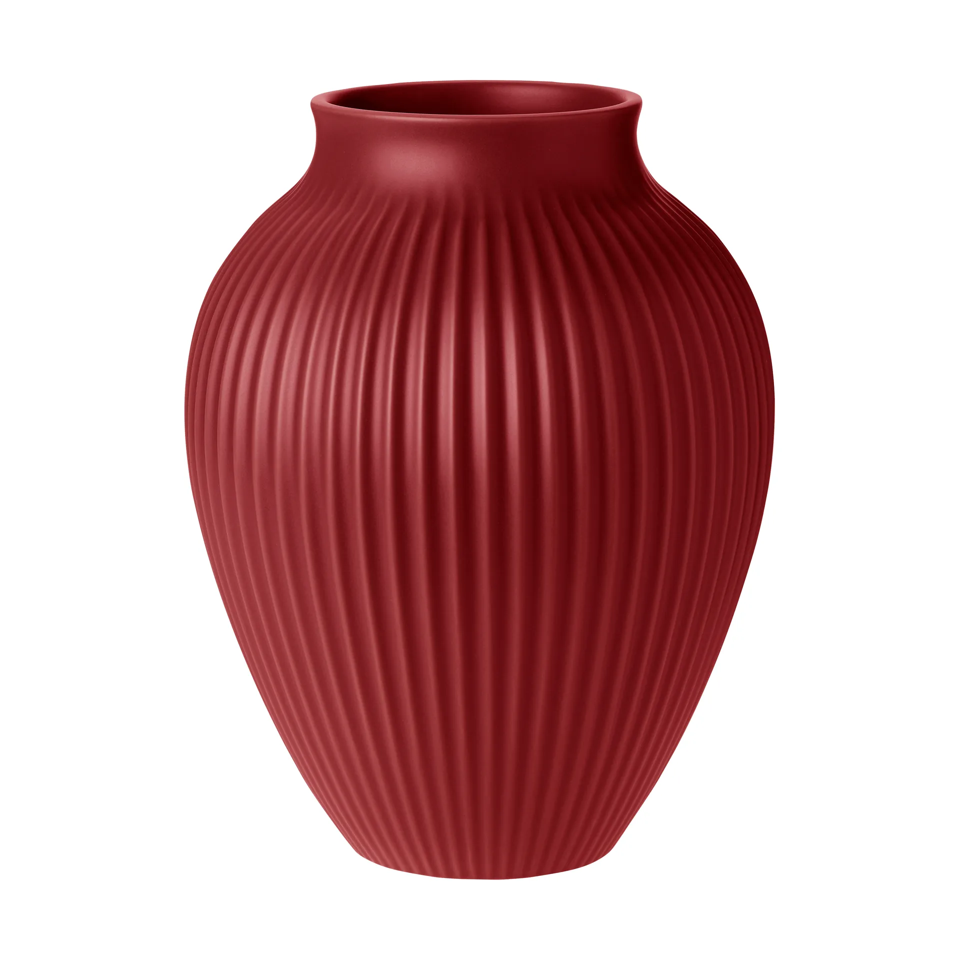Knabstrup リブベース 27 cm, Soft cherry red Knabstrup Keramik