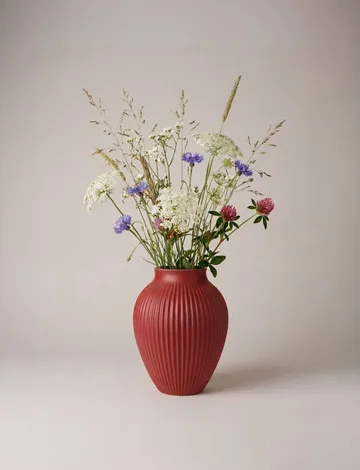 Knabstrup リブベース 27 cm - Soft cherry red - Knabstrup Keramik