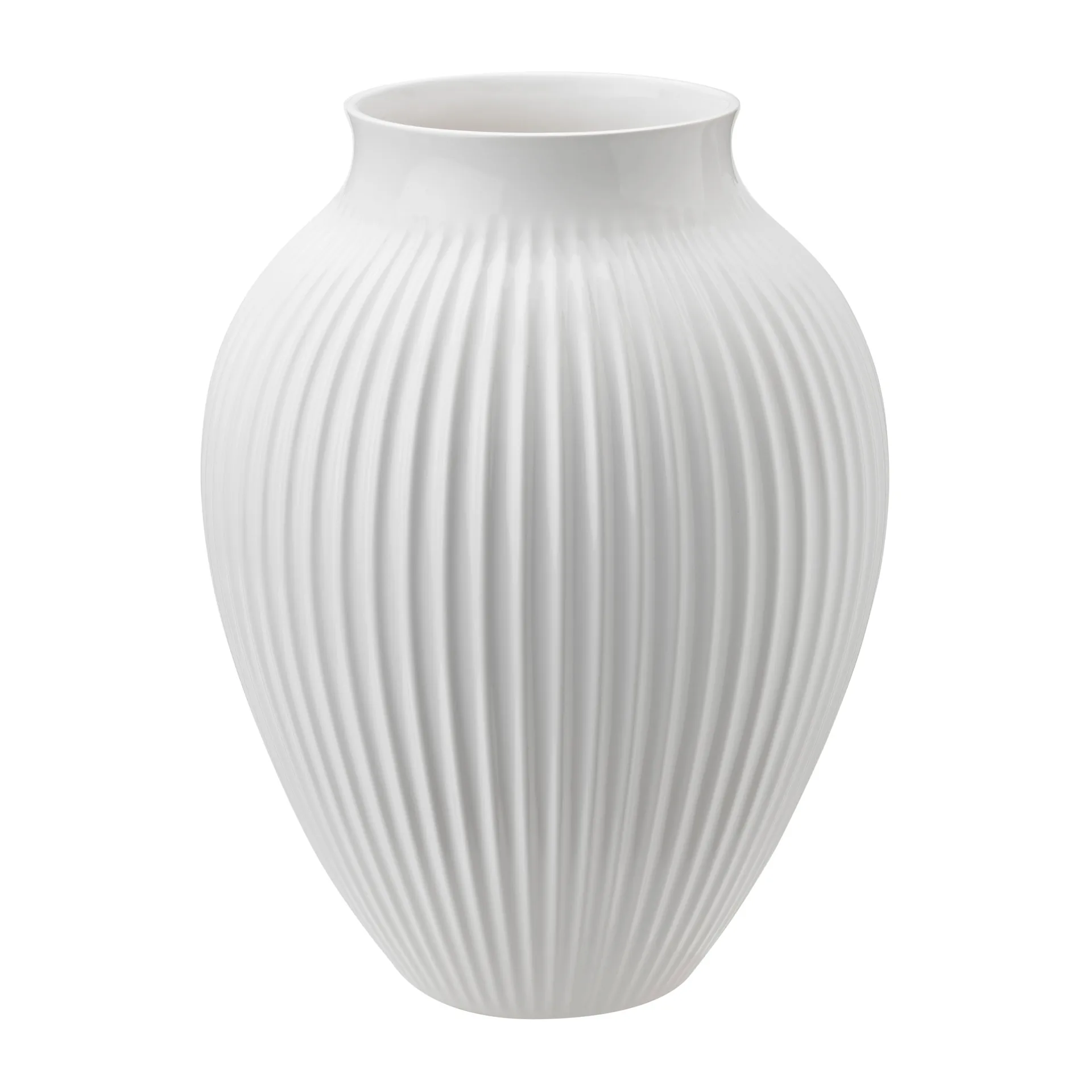 Knabstrup 花瓶 fluted 35 cm, White Knabstrup Keramik