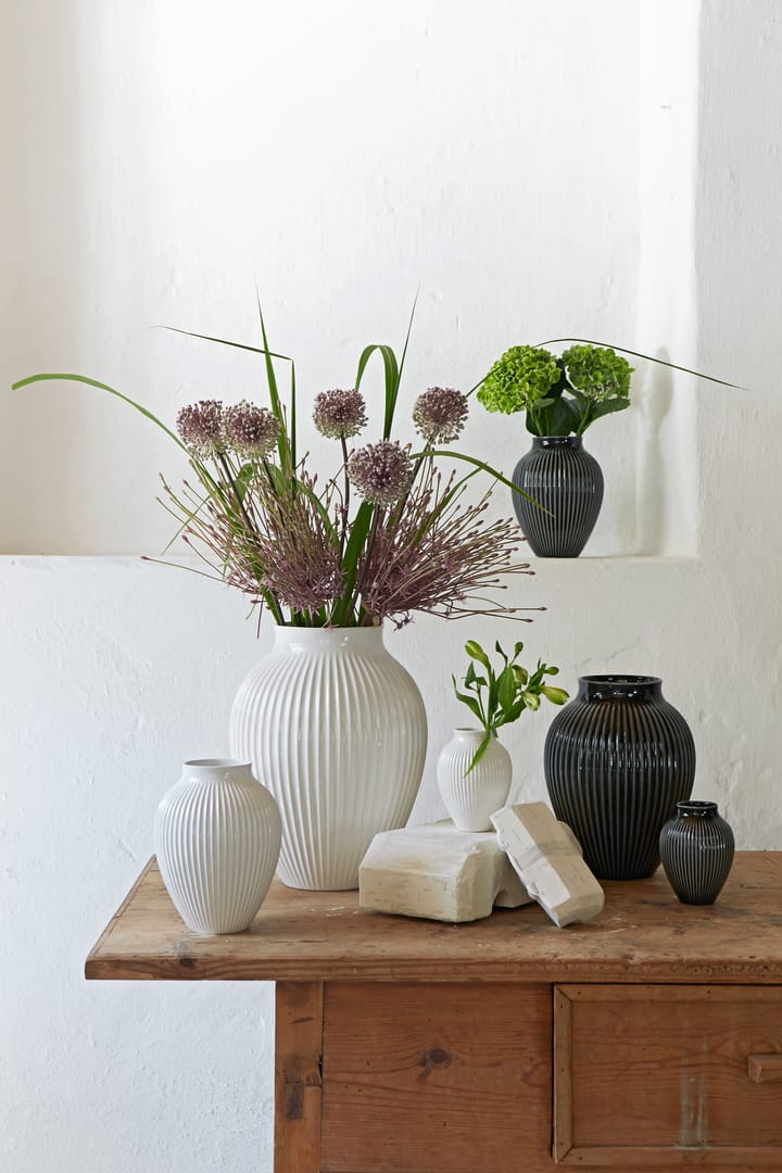 Knabstrup 花瓶 fluted 35 cm, White Knabstrup Keramik