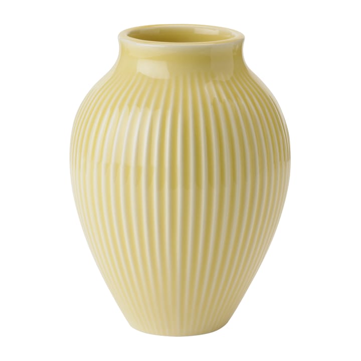 Knabstrup 花瓶 ribbed 12.5 cm - Yellow - Knabstrup Keramik
