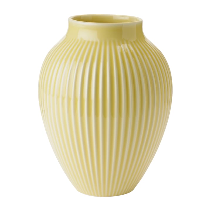 Knabstrup 花瓶 ribbed 20 cm - Yellow - Knabstrup Keramik