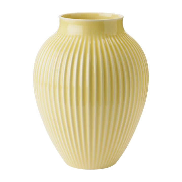 Knabstrup 花瓶 ribbed 27 cm - Yellow - Knabstrup Keramik