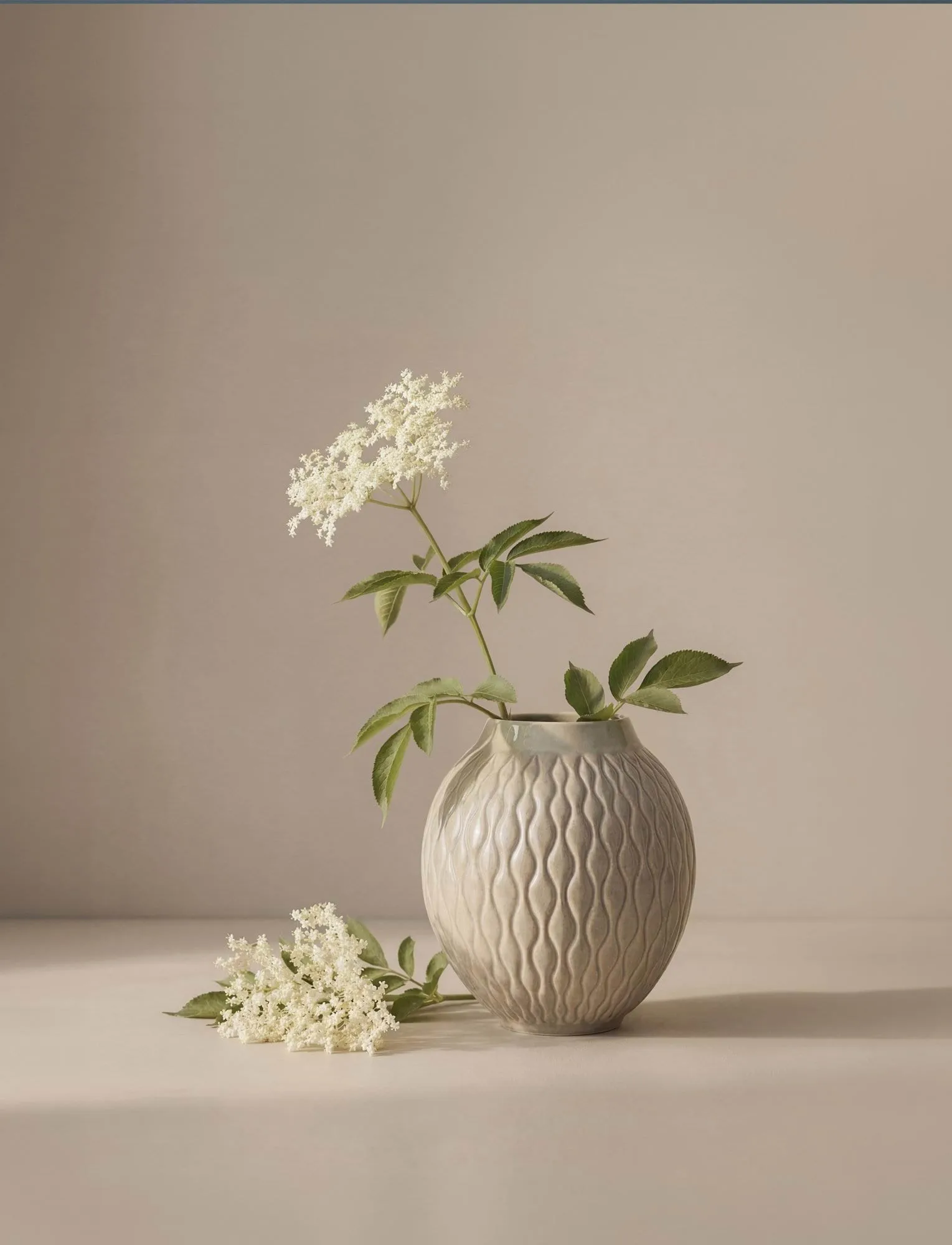Solum 花瓶, Ash, 24 cm Knabstrup Keramik