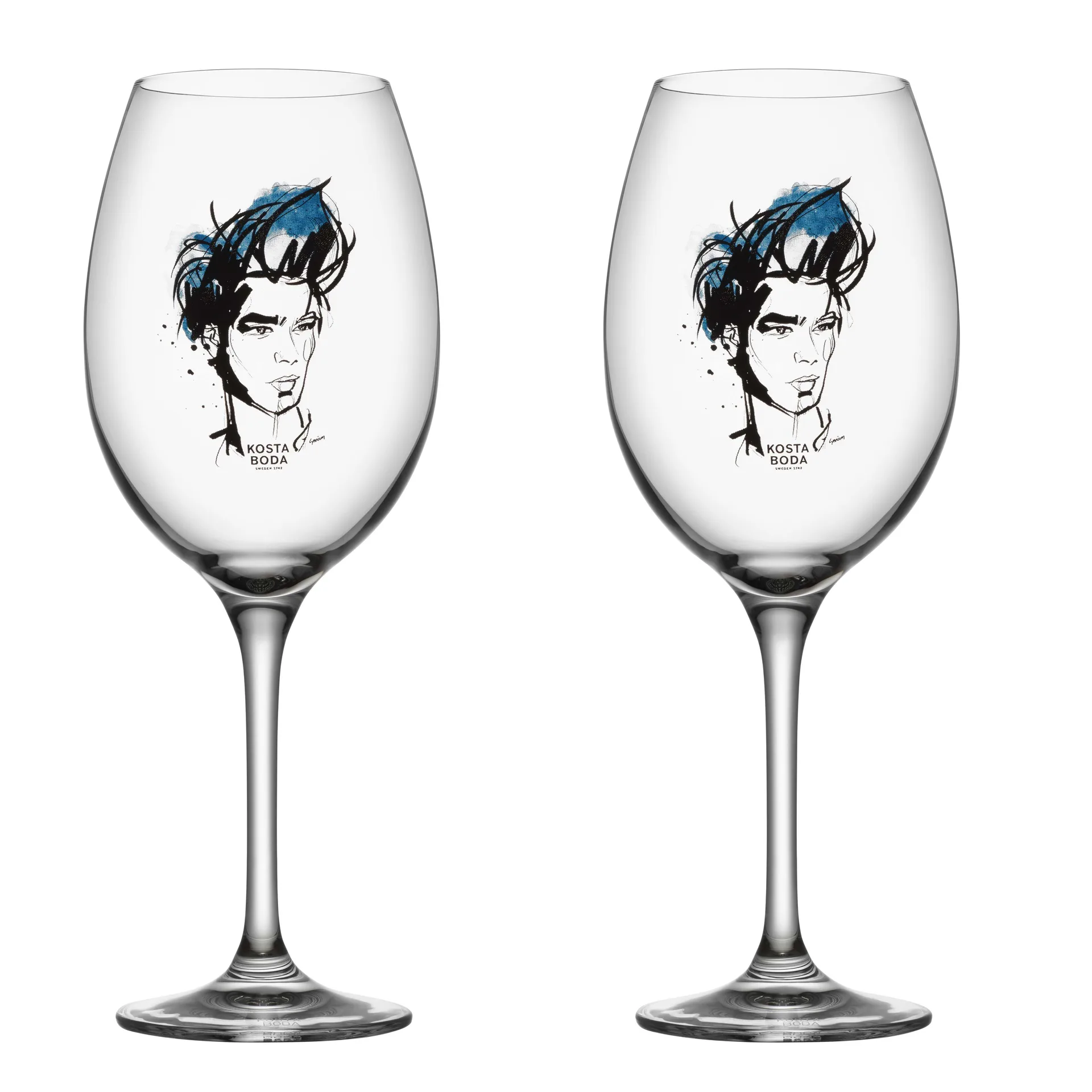All about you ワイングラス 52 cl 2パック, Miss him (blue) Kosta Boda | コスタボダ