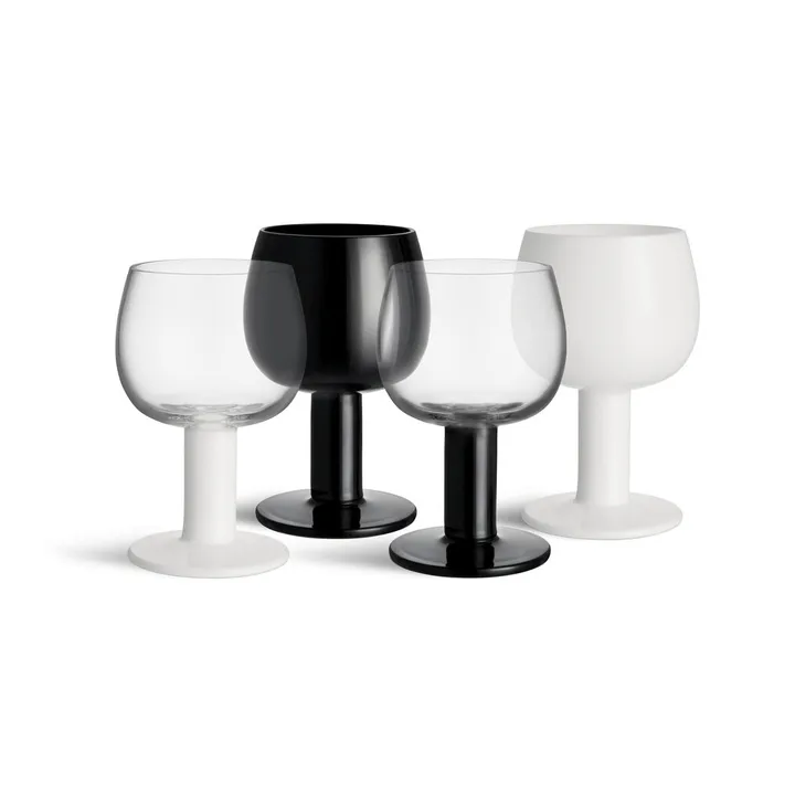 Father’s glass - White-black, 4-pack - Kosta Boda | コスタボダ
