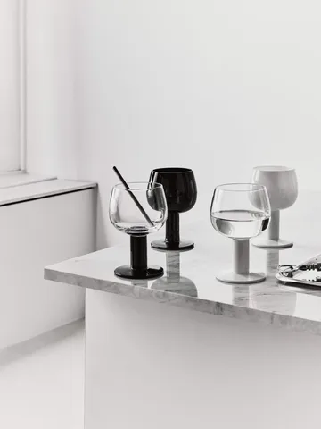 Father’s glass - White-black, 4-pack - Kosta Boda | コスタボダ