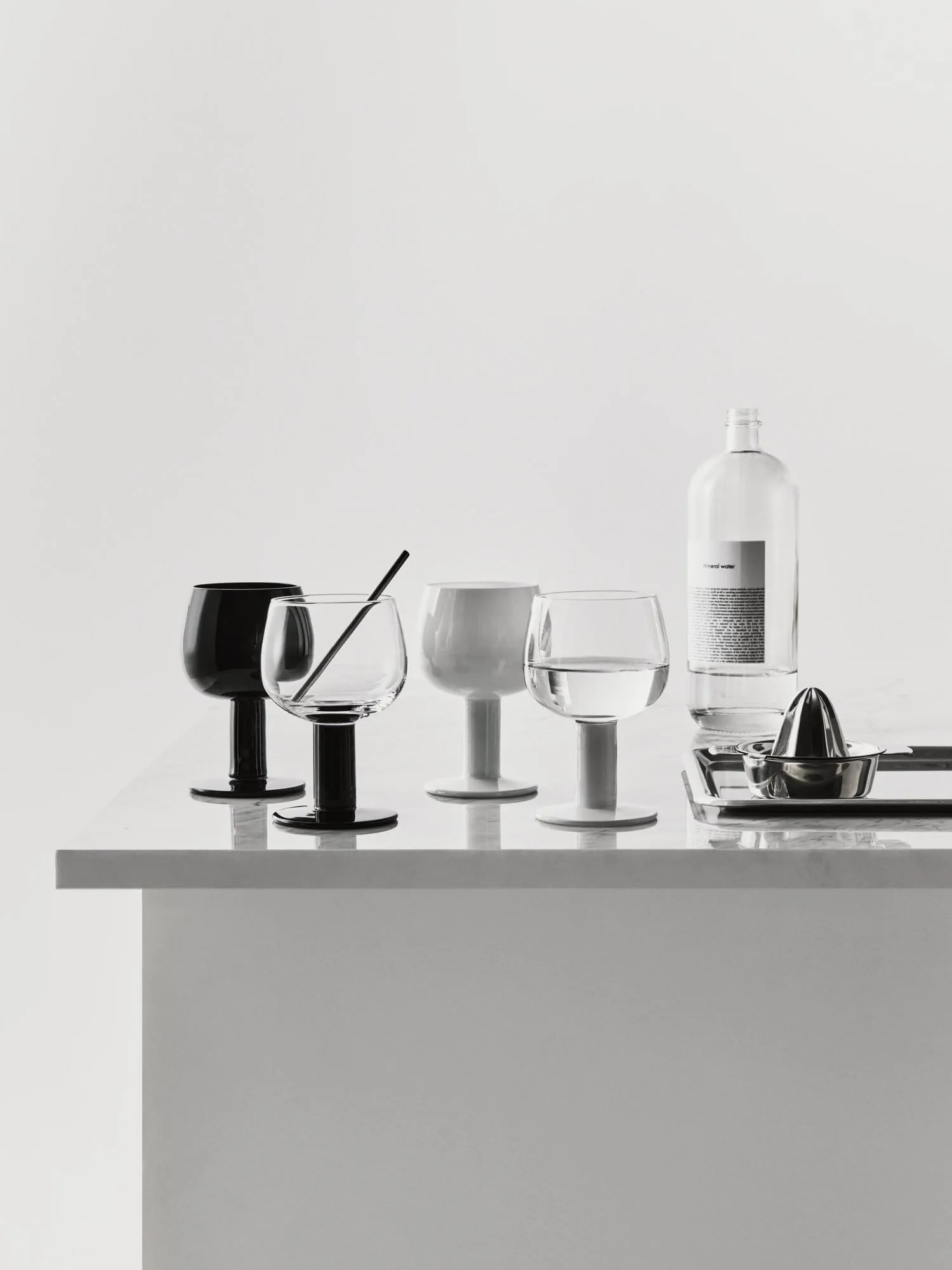 Father’s glass, White-black, 4-pack Kosta Boda | コスタボダ