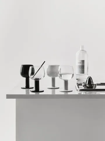 Father’s glass - White-black, 4-pack - Kosta Boda | コスタボダ
