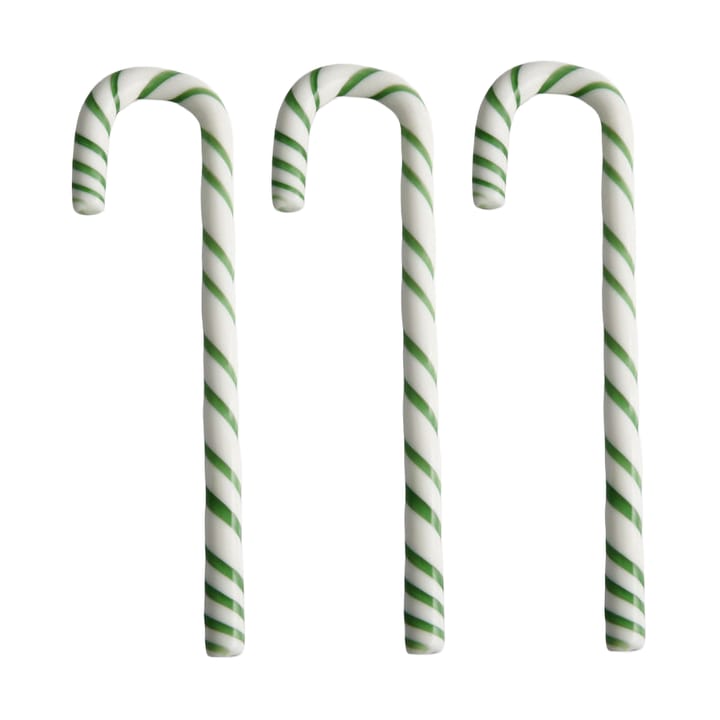 Polka cane 17 cm 3-pack - White-green - Kosta Boda | コスタボダ