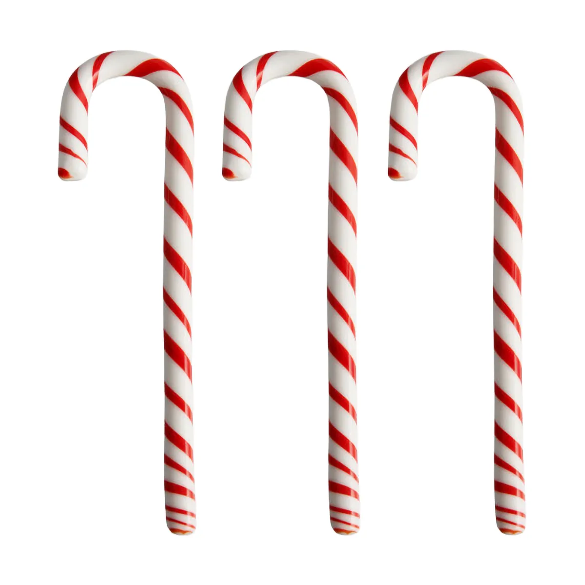 Polka cane 17 cm 3-pack, White-red Kosta Boda | コスタボダ