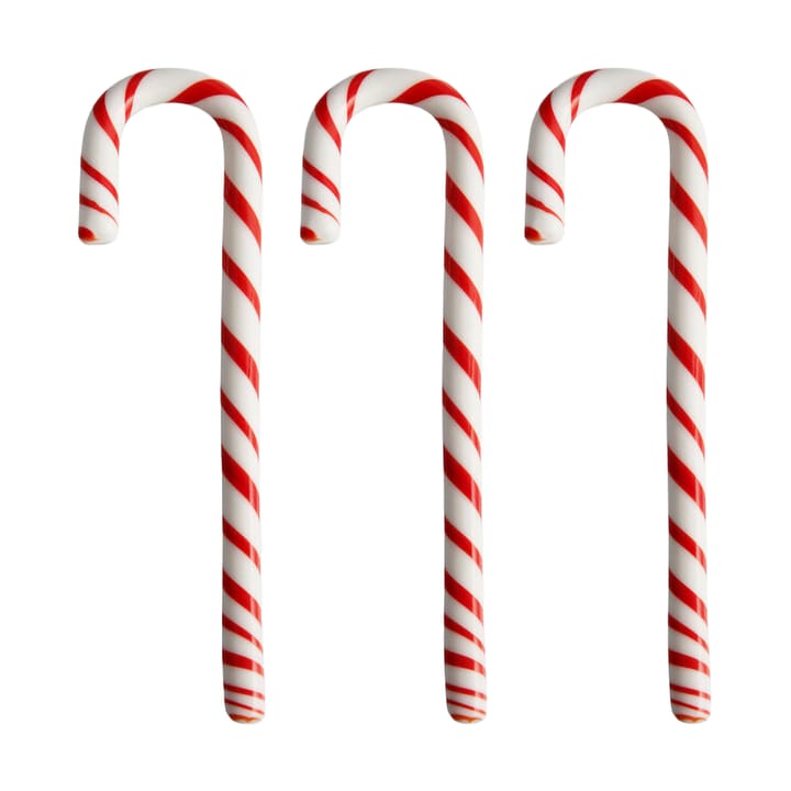 Polka cane 17 cm 3-pack - White-red - Kosta Boda | コスタボダ